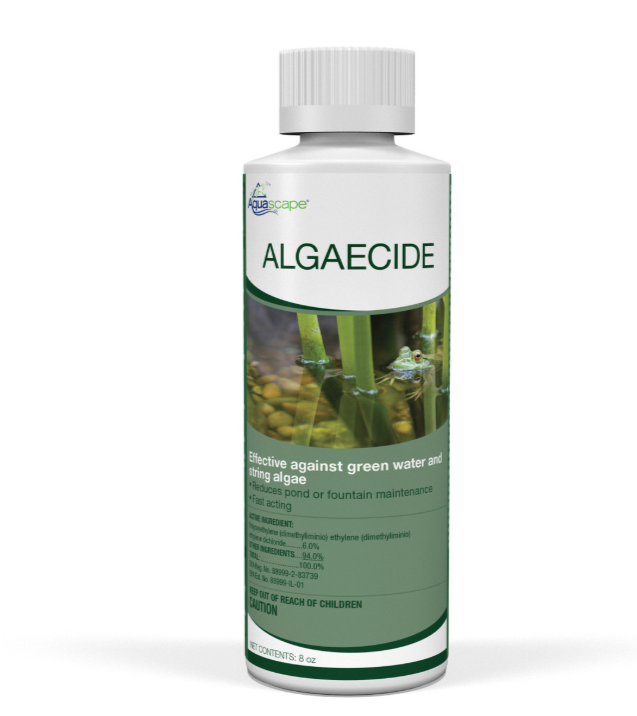 For confirmed string algae or floating algae mats, we advise using ALGAECIDE by Aquascape. 
