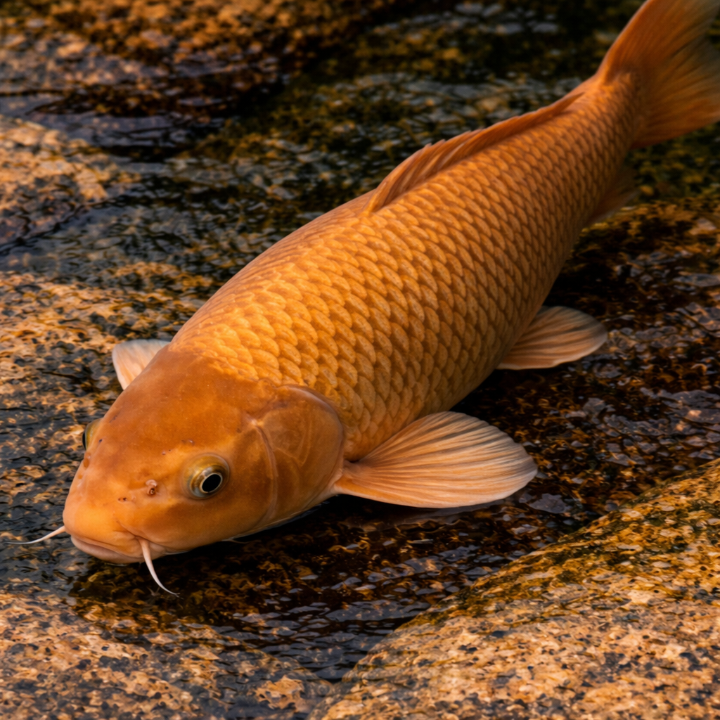 Chagoi is known for its warm brown coloring, strong growth, and friendly reputation among koi keepers. It may not be the flashiest fish in the pond, though it&rsquo;s one of the most appreciated because of its size potential and calm presence.