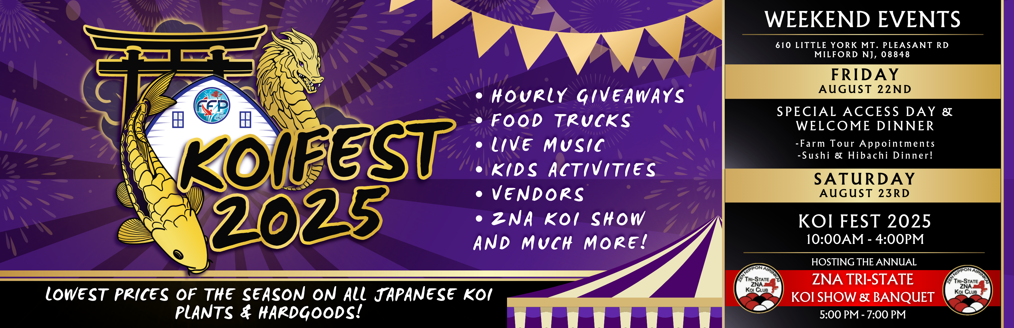 Fitz’s Fish Ponds is excited to announce the return of its signature annual event, Koi Fest 2025, taking place on Saturday, August 23, 2025, at the FFP Farm in Milford,