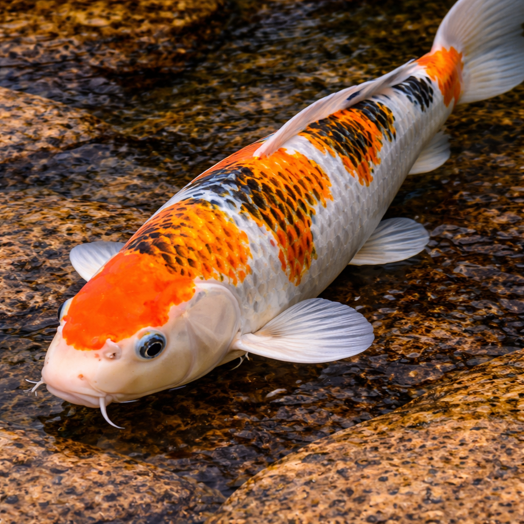 Kujaku stands out for its metallic sheen and net-like scale pattern, giving it a layered look that catches attention fast. It&rsquo;s popular with buyers who want something bright, structured, and a little more detailed visually.